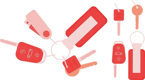 Vector illustration of Set of keys icons. No outline