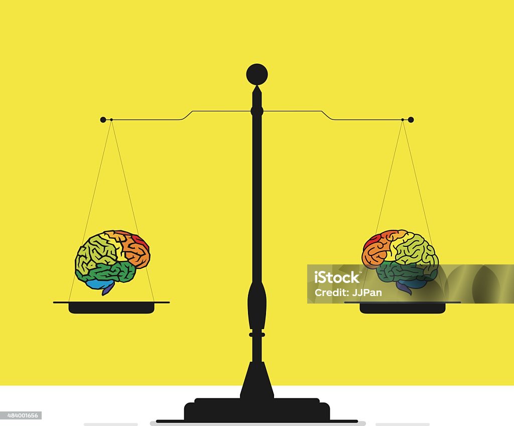 Balance Rith Left Keep The Balance Between Left Brain And Right Brain Stock Illustration ...