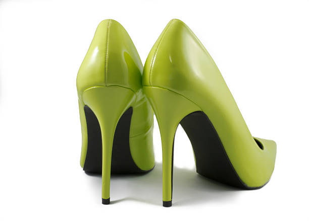 istock Pair of Lime Green High Heel Shoes 484004174