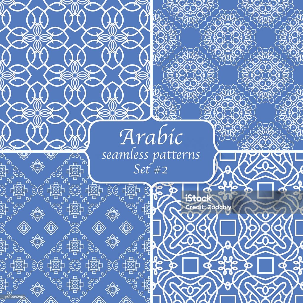 Single Line Arabic Pattern Vector Set Of Arabic Seamless Patterns Stock Illustration - Download Image Now ...