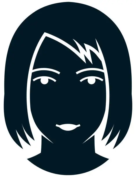 Vector illustration of Vector woman with long hair illustration