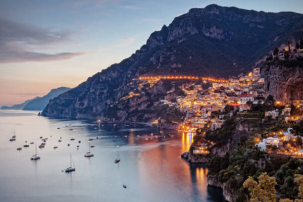 istock Positano lit by street lights 484004922