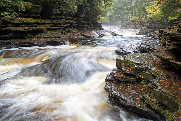 Presque Isle River on a Misty Autumn Morning