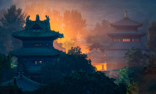 Shaolin temple in Hunan province, China
