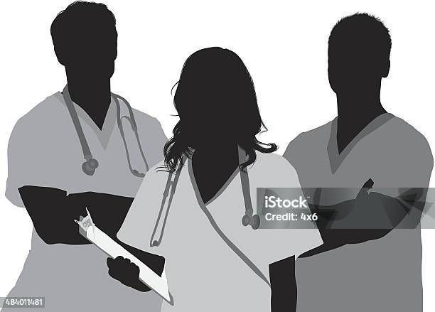 Doctor And Patient Stock Illustration - Download Image Now - In Silhouette, Doctor, Vector
