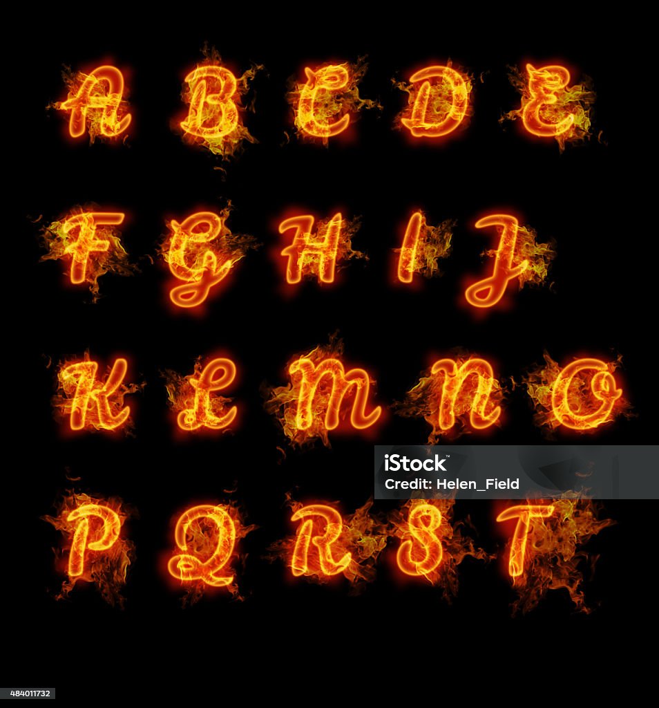 Cursive Fire Fire Font Collection Stock Illustration - Download Image Now - Fire ...