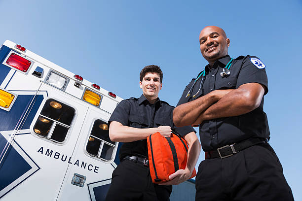 istock Paramedics at back of ambulance 484012165