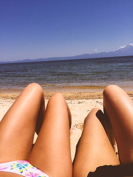 Relaxing on the beach and enjoying the view