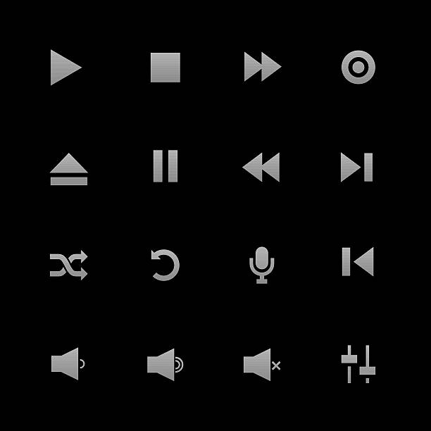 Media Player ícones: Android série - ilustração de arte vetorial