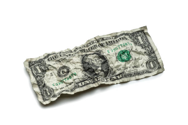 istock Crumpled dollar bills isolated on white background 484013215