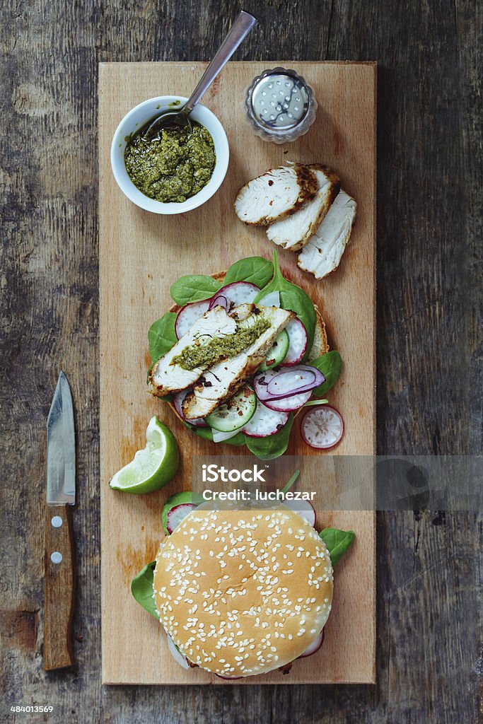 Sándwiches y carnes de aves - Foto de stock de Alimento libre de derechos