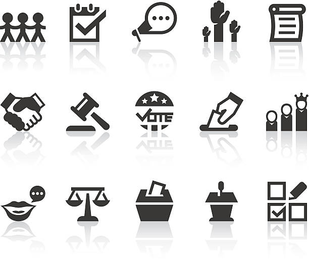 Democracy Icons | Simple Black Series vector art illustration