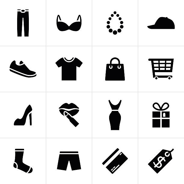 ikon mode dan belanja - kaus kaki garmen ilustrasi stok