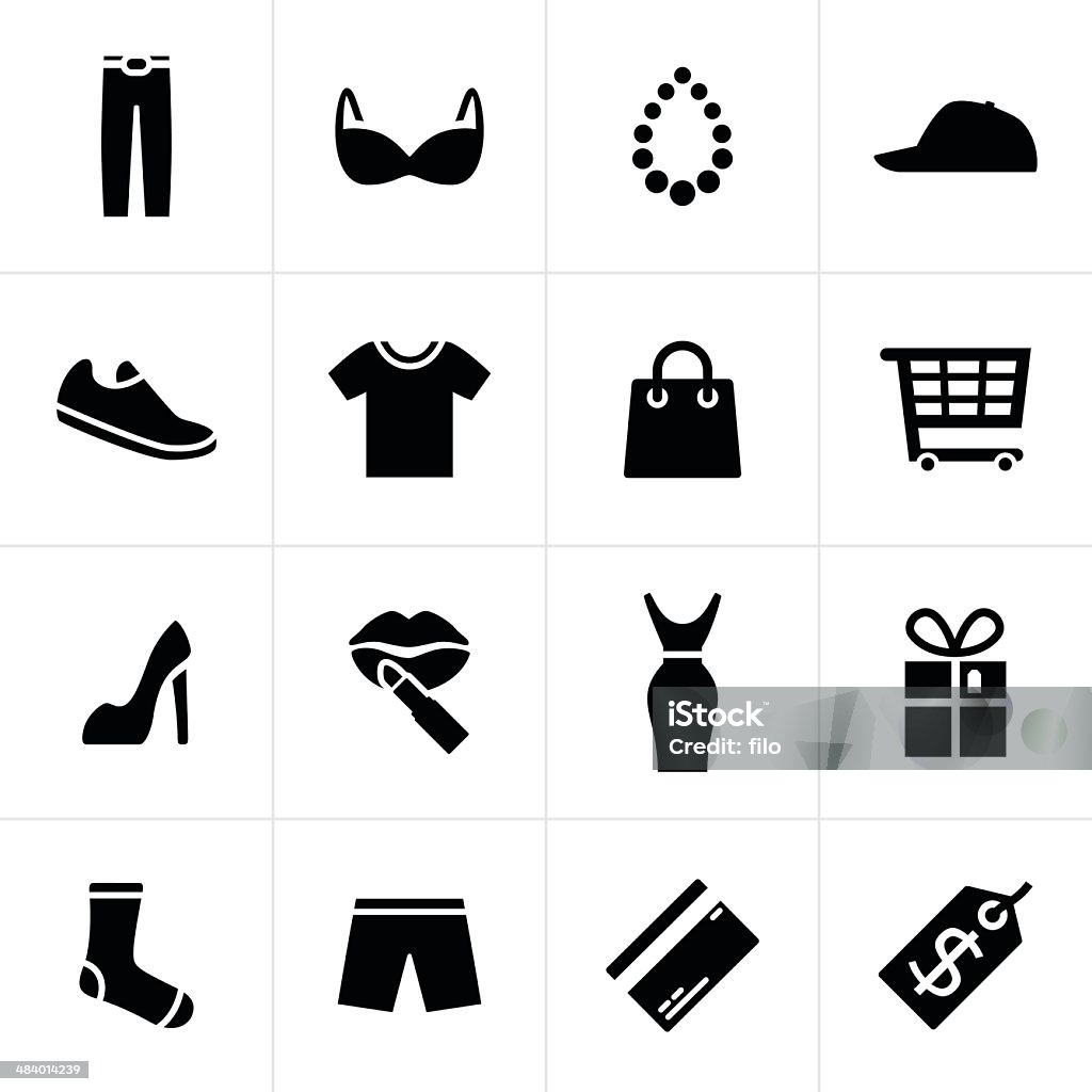 Fashion and Shopping Icons Fashion and shopping icons. Icon Symbol stock vector