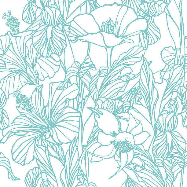 Seamless pattern with narcissus flowers vector art illustration