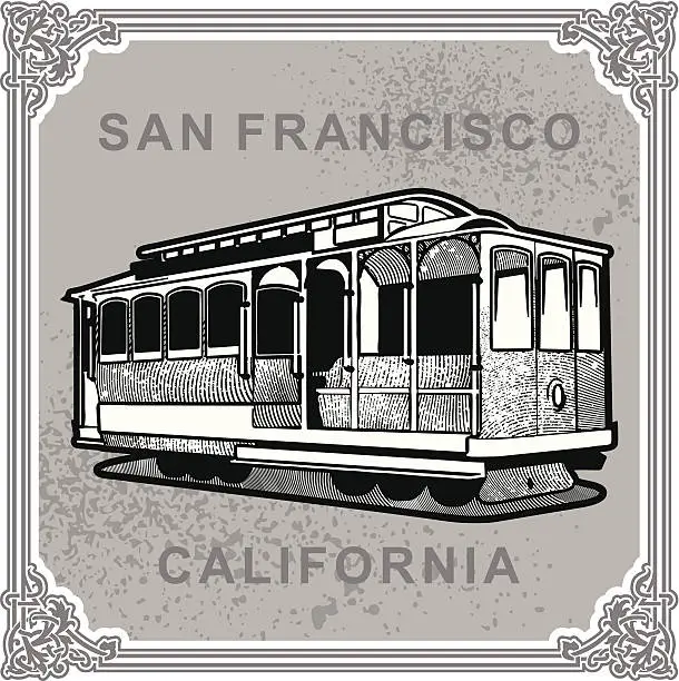 Vector illustration of San Francisco - vintage