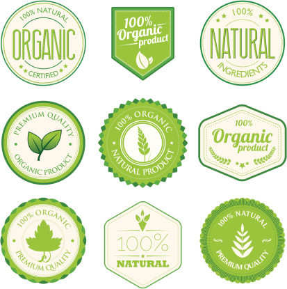 A set of organic product badges. All design elements are layered and grouped. Aics3 and Hi-res jpg files are included.