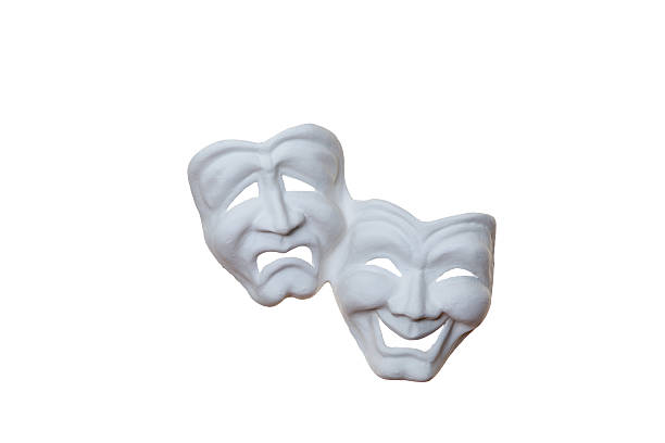 theater masks theater masks on white opera stock pictures, royalty-free photos & images