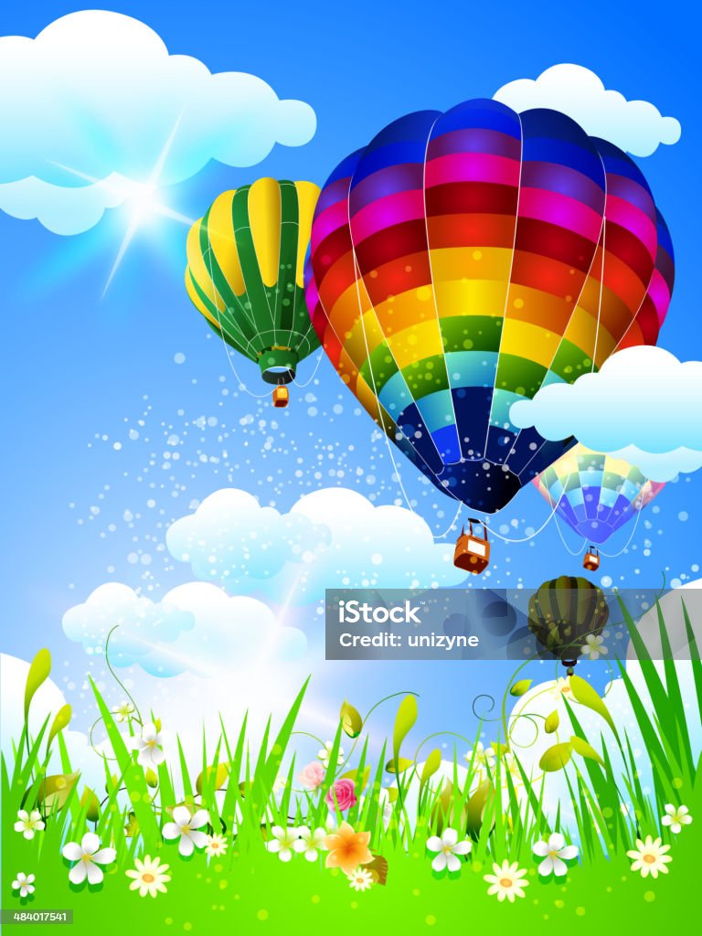 Colorful Hot Air Balloons Colorful Hot Air Balloons. Each element in a separate layers. Very easy to edit vector EPS10 file. It has transparency layers with blend effects. Hot Air Balloon stock vector