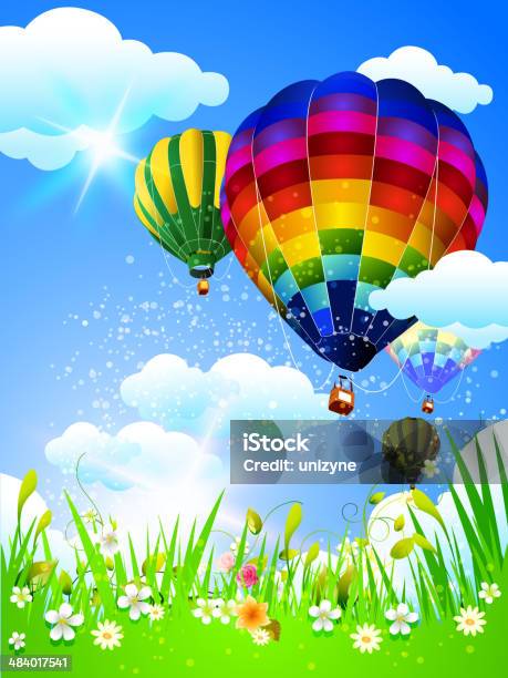 Colorful Hot Air Balloons Stock Illustration - Download Image Now - Hot Air Balloon, Balloon, Blue