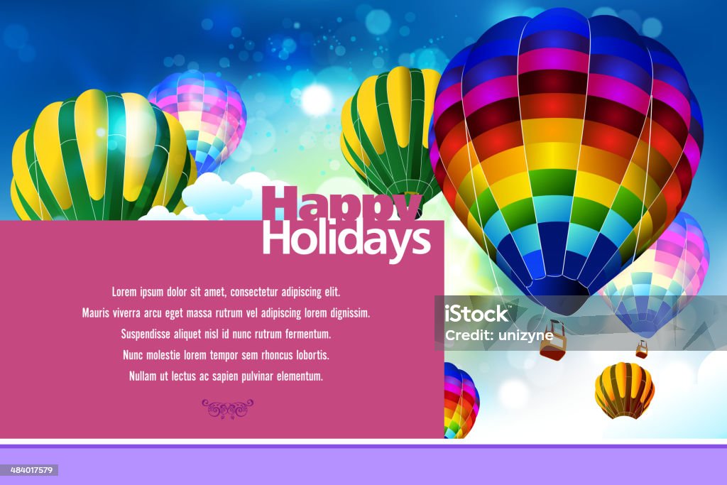 Arrière-plan coloré de montgolfières - clipart vectoriel de Arc en ciel libre de droits