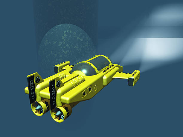 Yellow mini submarine stock photo