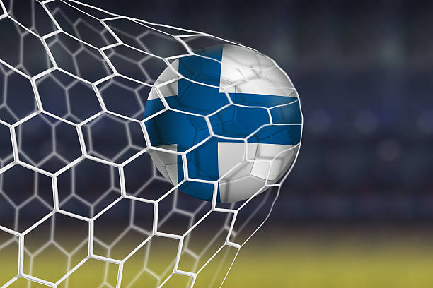 istock Finnish ball flies into the net game 484017861
