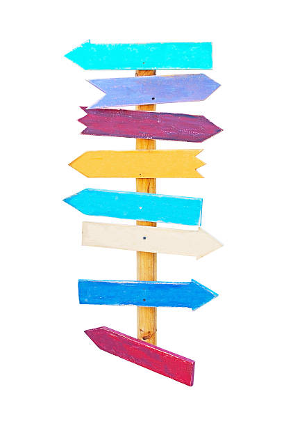 istock Colorful wood arrow signs 484019676