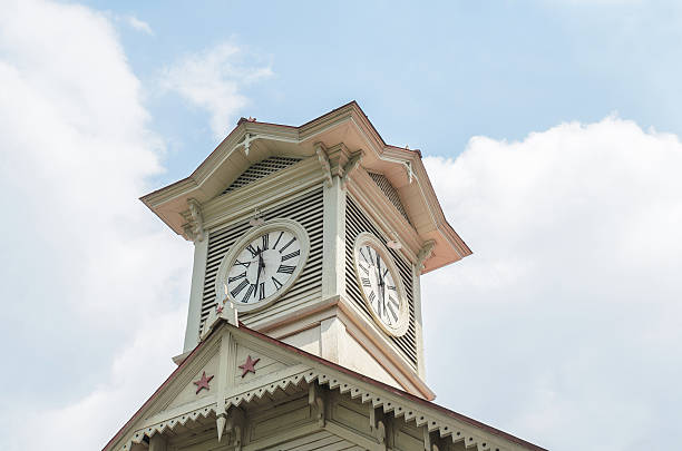 istock Sapporo city clock tower and blue sky in summer 484021690
