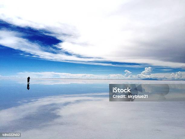 Floating On Water Uyuni Salt Flat Stock Photo - Download Image Now - Salar de Uyuni, 2015, Bolivia