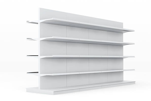 istock White Market Racks Shelves Showing Products 484027126