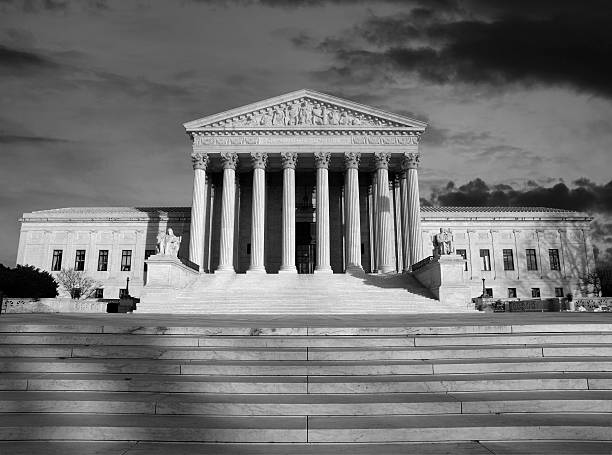 istock Supreme Court Clearing Storm Sky Black and White 484028456