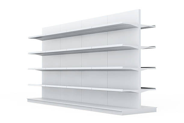 istock White Market Racks Shelves Showing Products 484029288