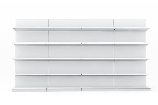 istock White Market Racks Shelves Showing Products 484029480