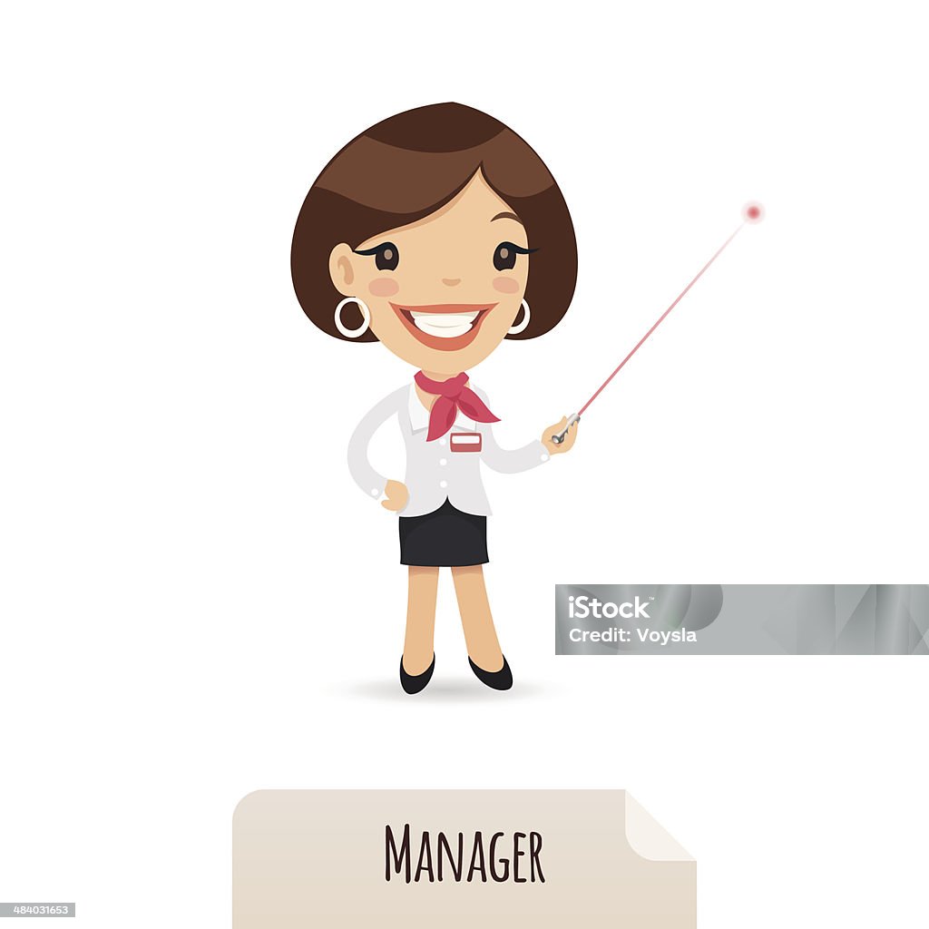 Female Manager With Laser Pointer Female Manager With Laser Pointer. In the EPS file, each element is grouped separately. Isolated on white background. Clipping paths included in additional jpg format. Adult stock vector