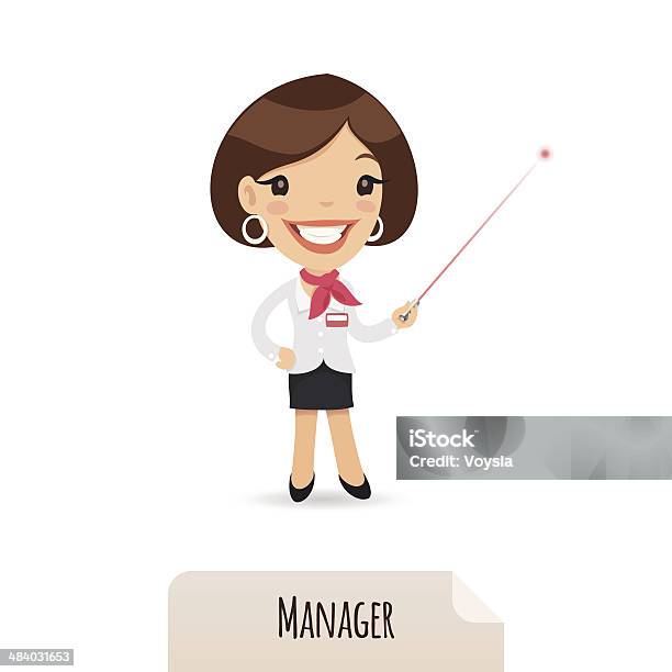 Female Manager With Laser Pointer Stock Illustration - Download Image Now - Adult, Adults Only, Business