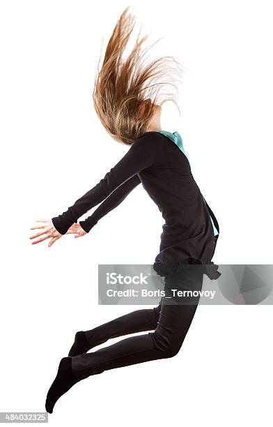 Business Woman Jumping Stock Photo - Download Image Now - Jumping, Cut Out, One Woman Only