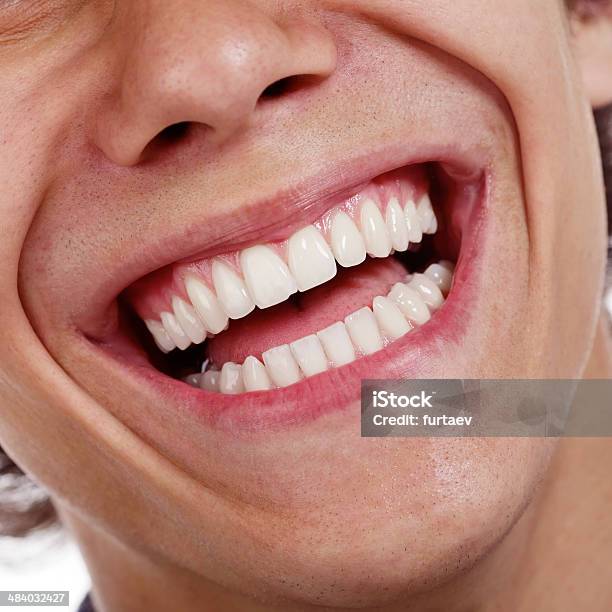 Healthy Teeth Closeup Stock Photo - Download Image Now - Close-up, Smiling, Men