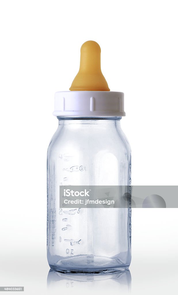 empty baby bottle empty baby bottle on white. Baby Bottle Stock Photo