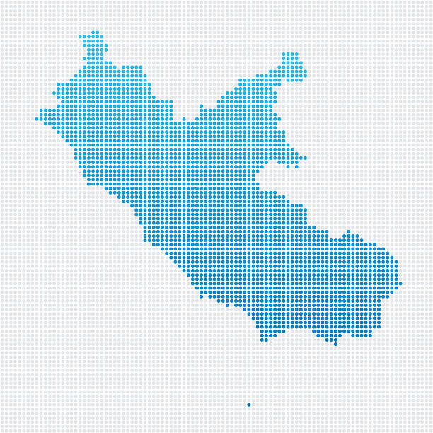 이탈리아 지역 라치오 맵 블루 도트 패턴을 - lazio stock illustrations