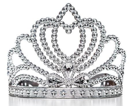 Princess tiara contestant crown isolated on white.