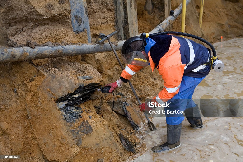 Taking samples of the soil, environmental research. If you want more related images with environmental research click here. Dirt Stock Photo