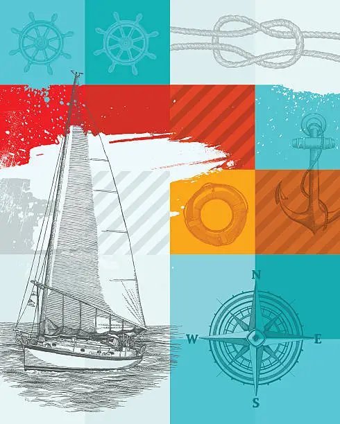 Vector illustration of Nautical Background