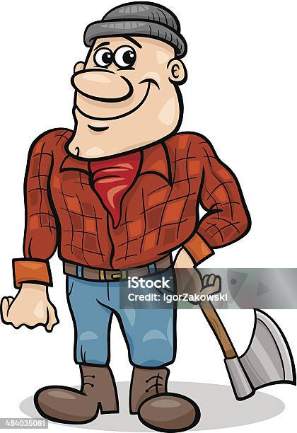 Fairy Tale Lumberjack Cartoon Illustration Stock Illustration - Download Image Now - Adult, Axe, Cartoon