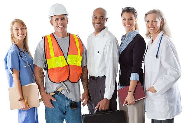 Diverse group of people with different careers; studio shot Diverse group of people with different careers; studio shot various occupations stock pictures, royalty-free photos & images