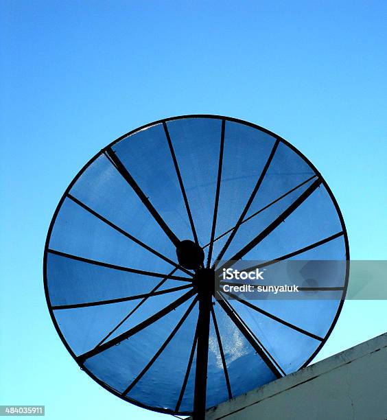 House Satellite Antenna Stock Photo - Download Image Now - Angle, Antenna - Aerial, Blue