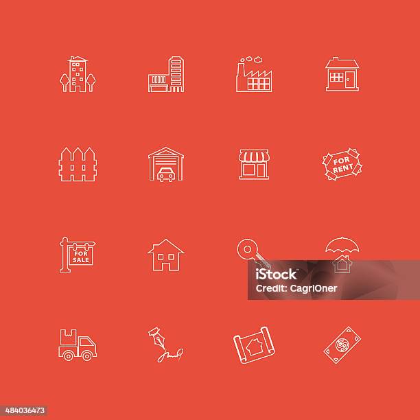 Real Estate Icons Stock Illustration - Download Image Now - Agricultural Field, Apartment, Blueprint