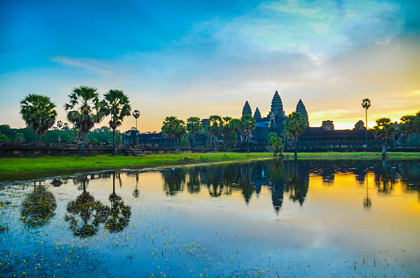 istock Early morning sunrise and reflection, Angkor Wat Cambodia. 484036697