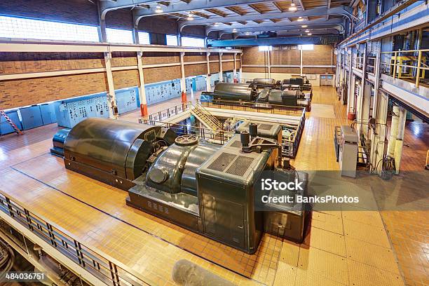 Coal Fired Power Plant Interior With 100 Megawatt Turbines Stock Photo - Download Image Now