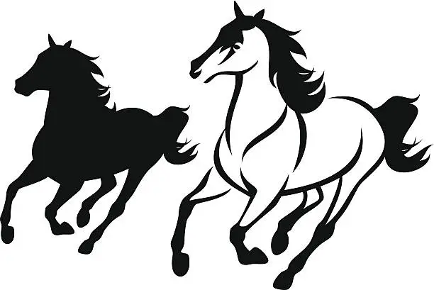 Vector illustration of horse run